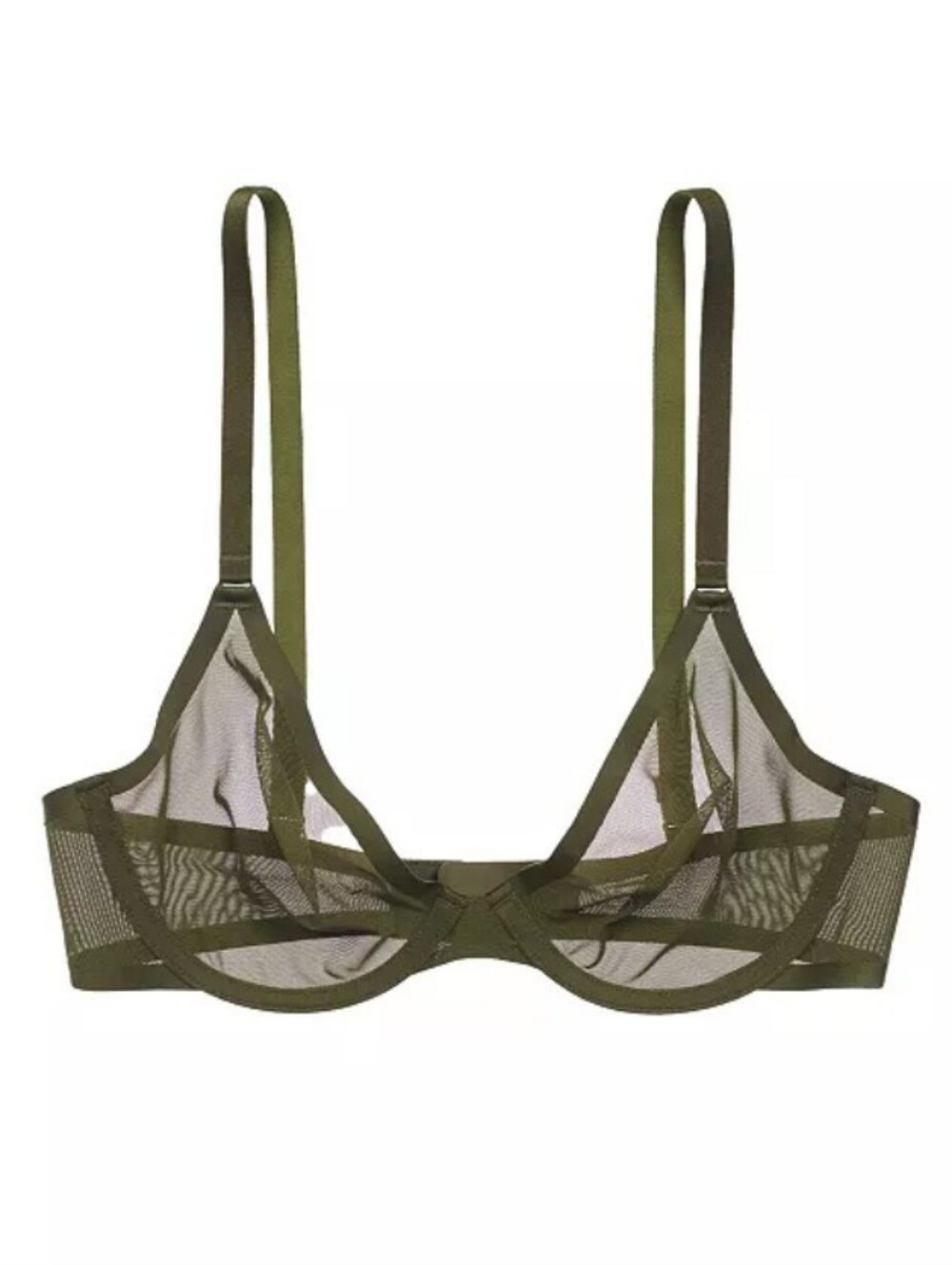 Cuup NWT The Plunge-Mesh Underwire Bra Size 34B In Moss.